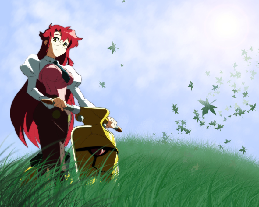 glasses highres long_hair tengen_toppa_gurren_lagann wallpaper yoko