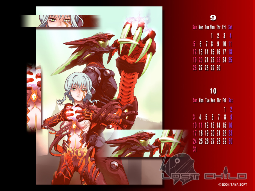 ai_(lost_child) amber_eyes armor calendar highres lost_child_(game) shouji_tokitou silver_hair