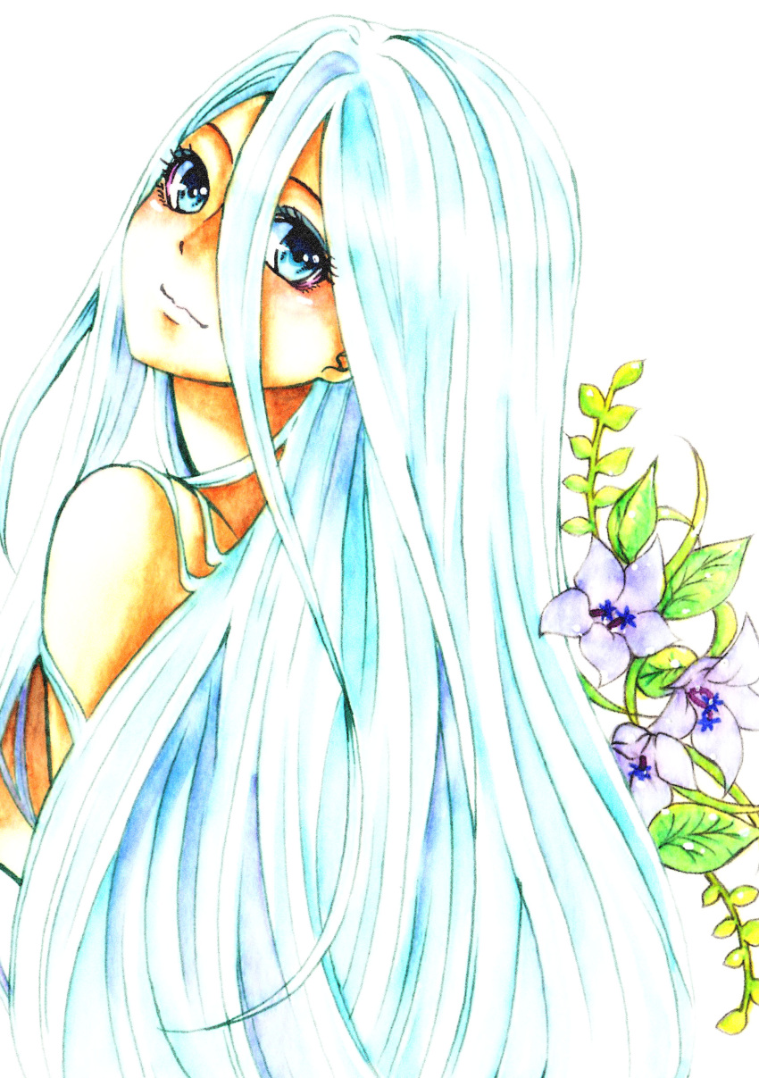 1girl absurdres blue_eyes blue_hair highres kisara long_hair marchen0322 smile solo yuu-gi-ou yuu-gi-ou_duel_monsters