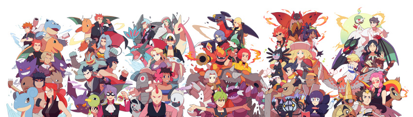 6+boys 6+girls absolutely_everyone adeku_(pokemon) carnet_(pokemon) cattleya_(pokemon) dracaena_(pokemon) elite_four everyone fuyou_(pokemon) gampi_(pokemon) genji_(pokemon) giima_(pokemon) gojya goyou_(pokemon) highres iris_(pokemon) itsuki_(pokemon) kagetsu_(pokemon) kanna_(pokemon) karin_(pokemon) kikuko_(pokemon) kikuno_(pokemon) kyou_(pokemon) mikuri_(pokemon) multiple_boys multiple_girls ooba_(pokemon) ookido_green ookido_green_(frlg) pachira_(pokemon) poke_ball pokemon pokemon_(game) pokemon_bw pokemon_bw2 pokemon_dppt pokemon_frlg pokemon_hgss pokemon_rse pokemon_xy prim_(pokemon) renbu_(pokemon) ryou_(pokemon) shiba_(pokemon) shikimi_(pokemon) shirona_(pokemon) tsuwabuki_daigo wataru_(pokemon) zumi_(pokemon)