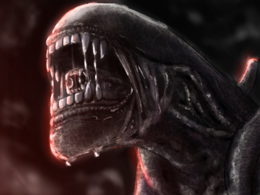 alien alien_(movie) extra_mouth highres no_humans solo xenomorph yuta_(nvkdighqqs94fg)
