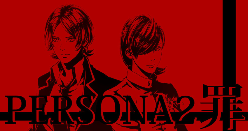 2boys copyright_name kurosu_jun monochrome multiple_boys necktie persona persona_2 sobe_(tokimekashi) suou_tatsuya