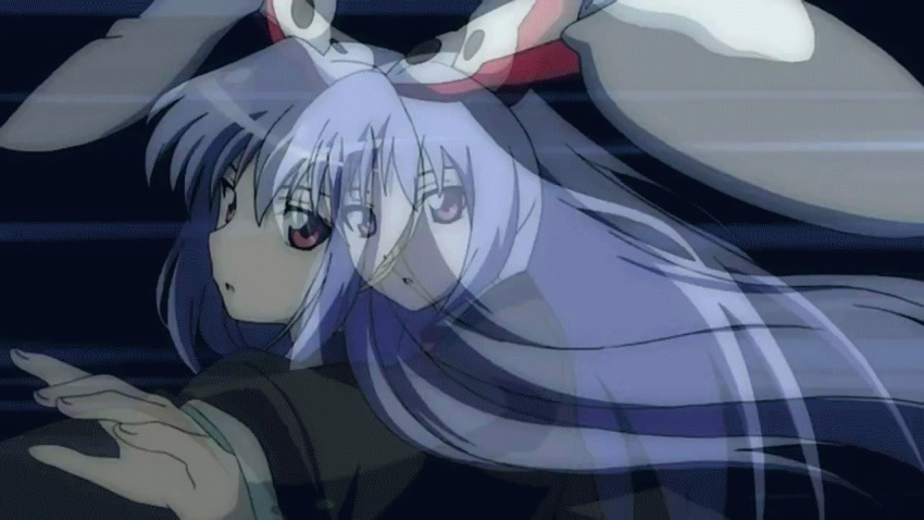 1girl aiming_at_viewer animal_ears animated animated_gif huge_filesize long_hair lunamoon rabbit_ears red_eyes reisen_udongein_inaba skirt solo the_memories_of_phantasm touhou zoom_layer