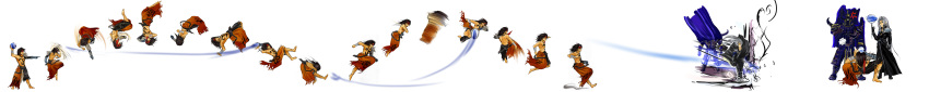 3boys absurdres afterimage anger_vein armor artist_request bandages barefoot black_hair blitzball cape clenched_hand dissidia_final_fantasy facial_hair final_fantasy final_fantasy_iv final_fantasy_vii final_fantasy_x golbeza headband highres jecht jumping kicking long_hair long_image male motion_blur motion_lines multiple_boys muscle parted_lips pointing red_eyes sephiroth silver_hair simple_background smile spinning squatting standing sweatdrop tagme tattoo topless white_background wide_image