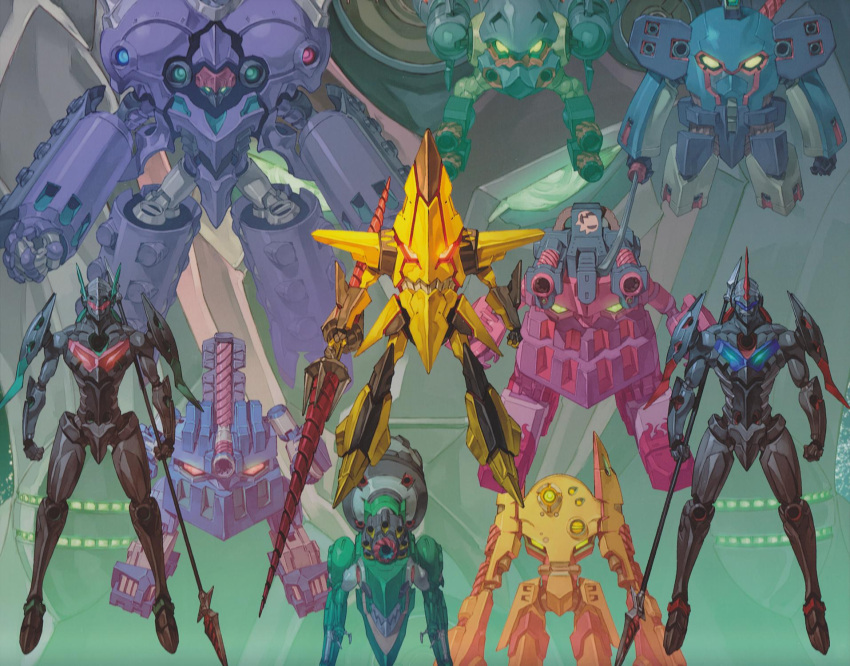 character_request highres king_kittan mecha no_humans official_art super_robot tengen_toppa_gurren_lagann yoshinari_you