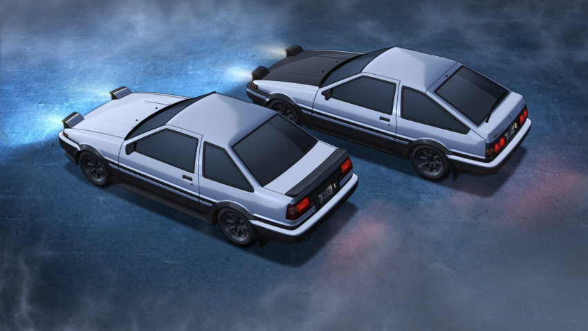 ae86 car highres initial_d motor_vehicle no_humans official_art road toyota vehicle wallpaper