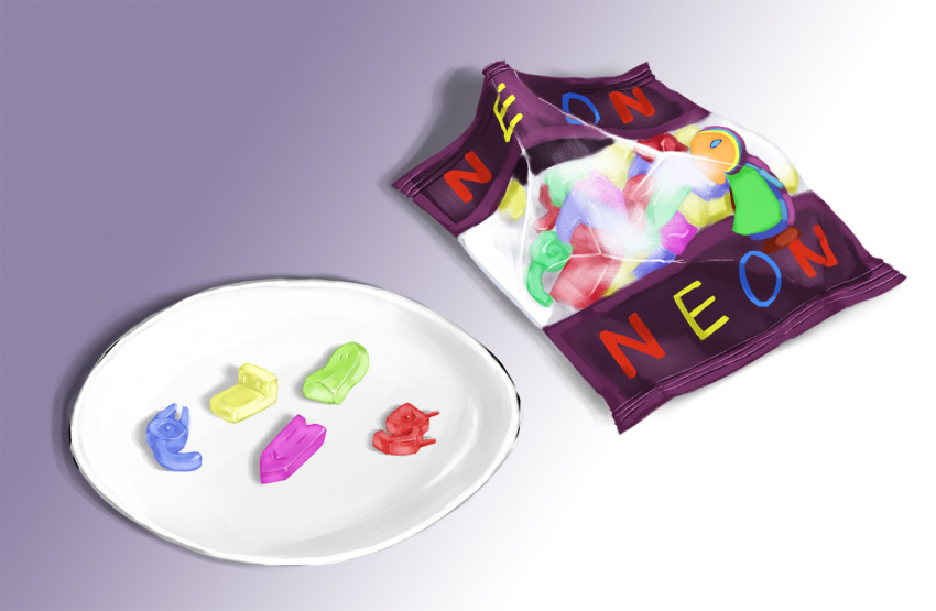 artist_request candy food gummy_bears neon tagme yume_nikki