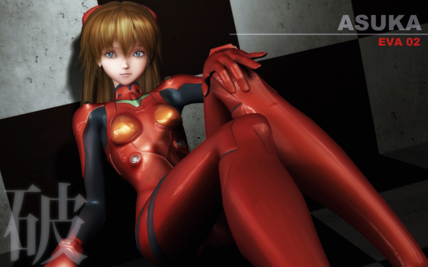 3d bad_id blue_eyes cockpit entry_plug evangelion:_2.0_you_can_(not)_advance long_hair marimo marimo_(pixiv_516046) neon_genesis_evangelion orange_hair plugsuit rebuild_of_evangelion shikinami_asuka_langley sitting solo souryuu_asuka_langley