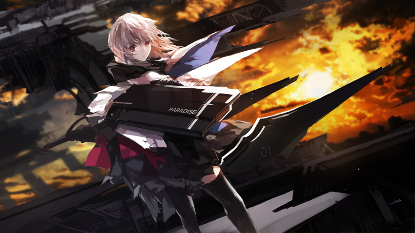 1girl dutch_angle looking_at_viewer original pixiv_fantasia pixiv_fantasia_fallen_kings pixiv_fantasia_new_world red_eyes rough short_hair silver_hair solo swd3e2 tagme