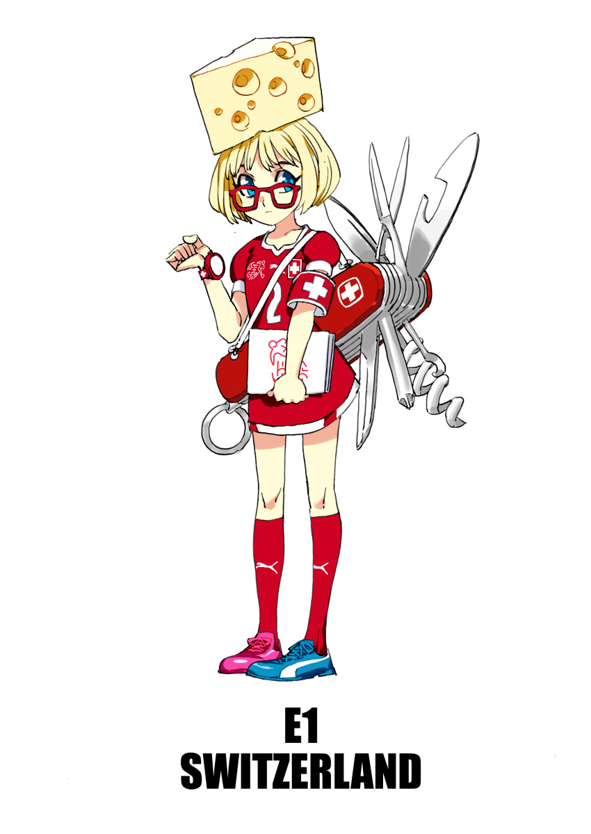 1girl 2014_fifa_world_cup absurdres daibajoujisan highres original simple_background solo switzerland white_background world_cup