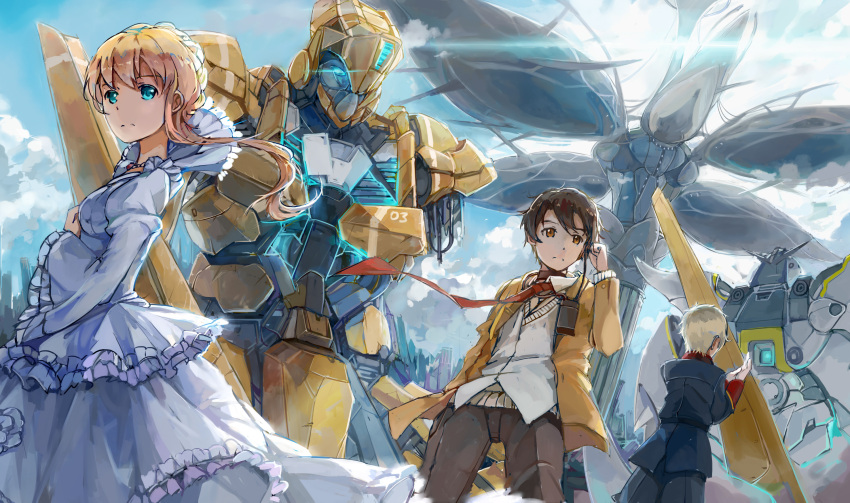 aldnoah.zero asseylum_vers_allusia dress highres kaizuka_inaho kg-6_sleipnir mecha slaine_troyard spark_(sandro)