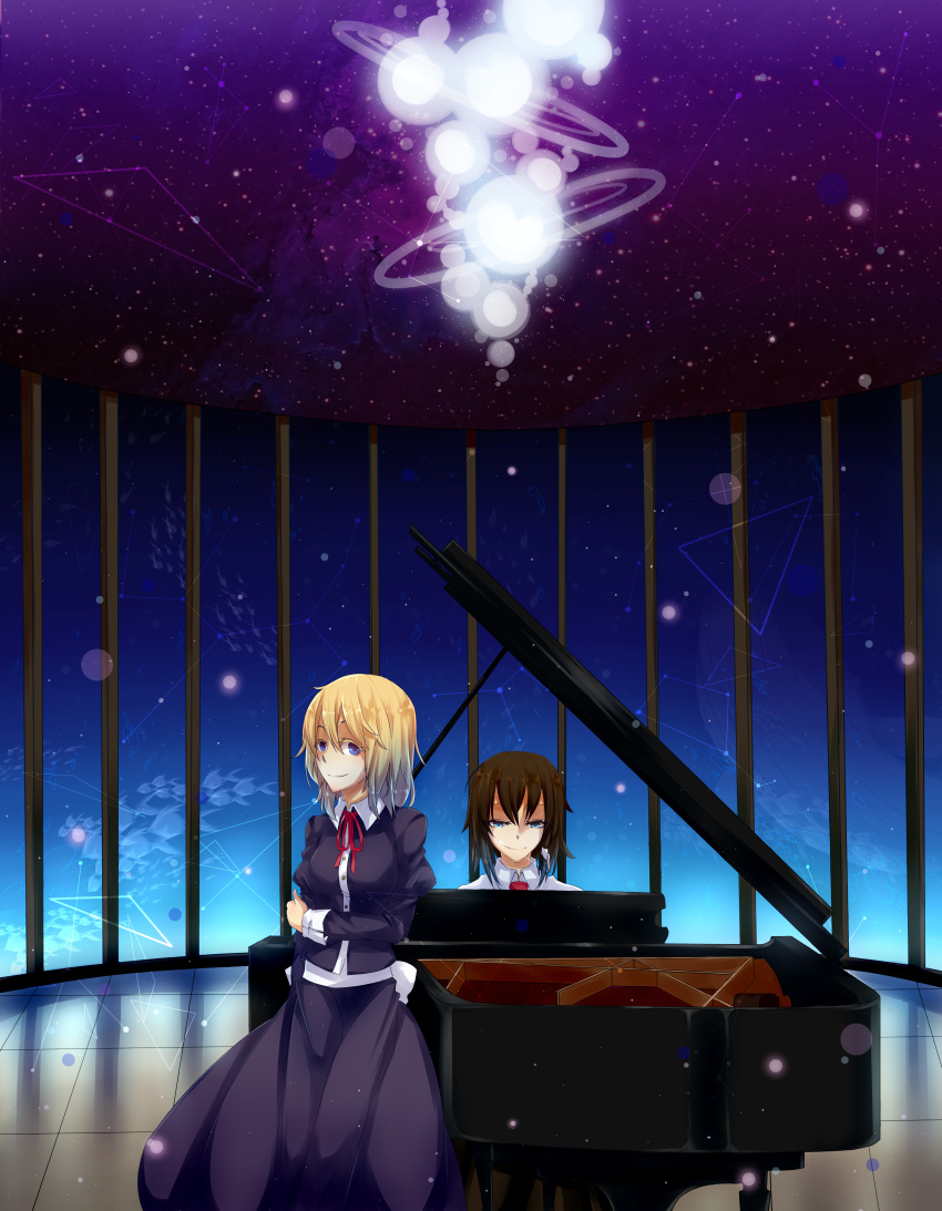 2girls absurdres highres instrument maribel_hearn multiple_girls piano touhou usami_renko