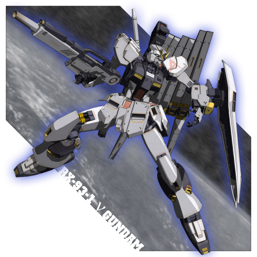 beam_rifle char's_counterattack char's_counterattack g-db gun gundam highres mecha nu_gundam shield solo weapon