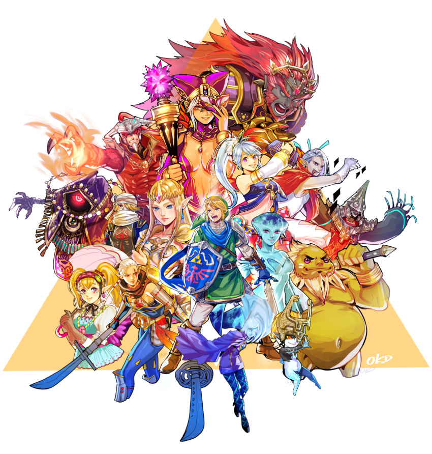 6+boys 6+girls agitha arm_guards armor beard belt blonde_hair blue_eyes blue_skin book boots breasts cape chainmail cia_(zelda_musou) cleavage creature darunia dress earrings facepaint facial_hair fang feathers fi fire ganondorf ghirahim gloves glowing glowing_eye goron hair_ornament hairband hat helmet highres hood impa jewelry joey_joey_joey lana_(zelda_musou) link long_hair long_sleeves looking_at_viewer mask master_sword midna monster_girl multiple_boys multiple_girls muscle navel necklace one-eyed orange_hair pants parasol pink_eyes pointy_ears polearm ponytail princess_ruto princess_zelda puffy_sleeves red_eyes redhead robe scarf sheik shield silver_hair sleeves_past_wrists smile spaulders spear staff sword the_legend_of_zelda tiara tongue tongue_out triforce tunic turban twintails umbrella valga violet_eyes weapon white_background white_hair wizzro yellow_eyes yellow_sclera zant zelda_musou zora