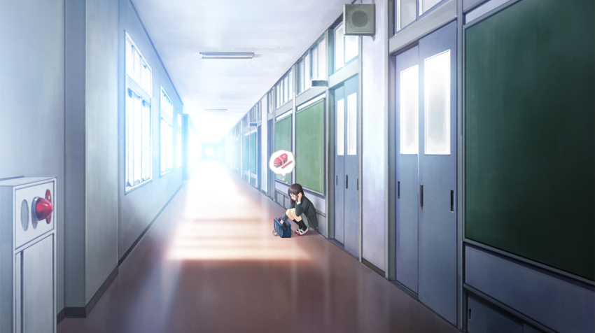 alarm classroom hallway kamoi_kouji light phone school school_uniform shadow source_request