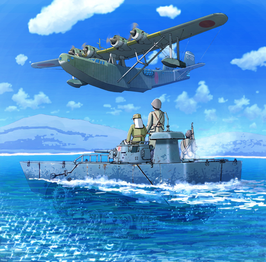 2boys earasensha h6k imperial_japanese_navy multiple_boys seaplane special_type_2_launch_ka-mi tagme water world_war_ii