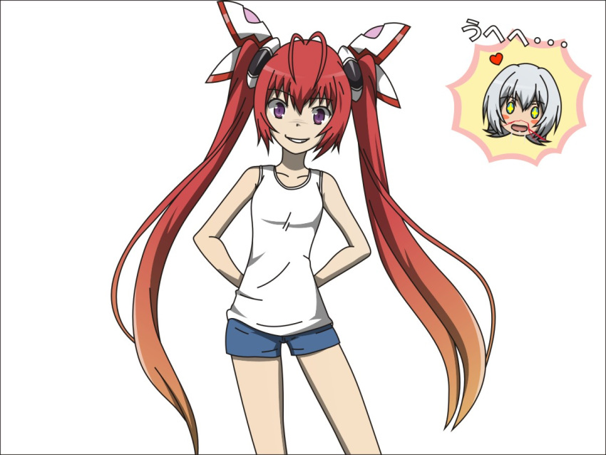 blood casual genderswap long_hair nosebleed ore_twintail_ni_narimasu red_eyes redhead tail_red tank_top todo_(masa3373) translation_request twintails twoearle very_long_hair