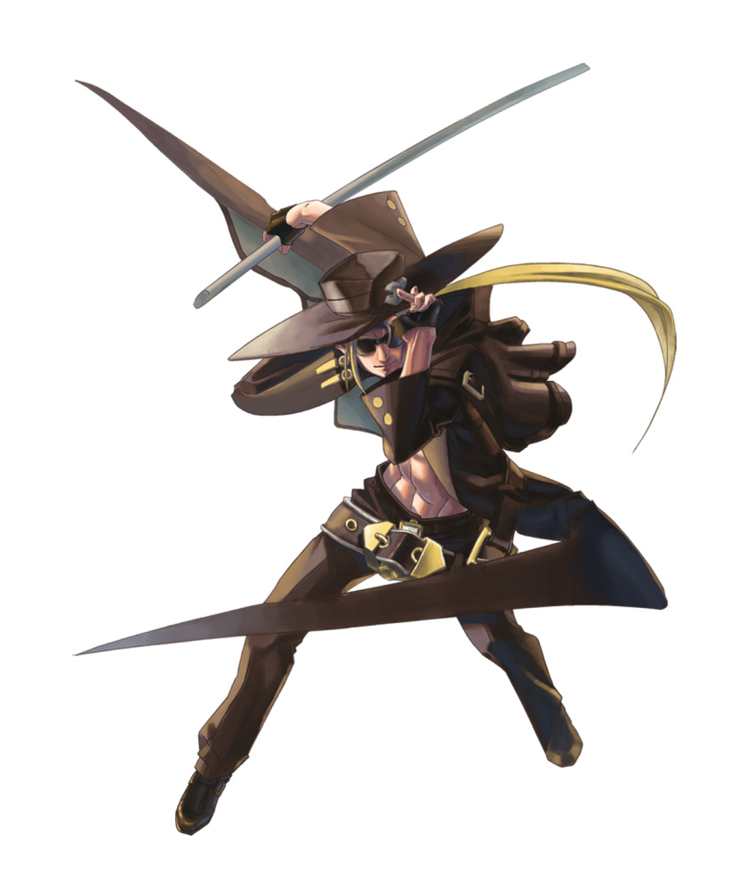 hat highres ishiwatari_daisuke johnny johnny_(guilty_gear) male manly official_art sunglasses sword weapon