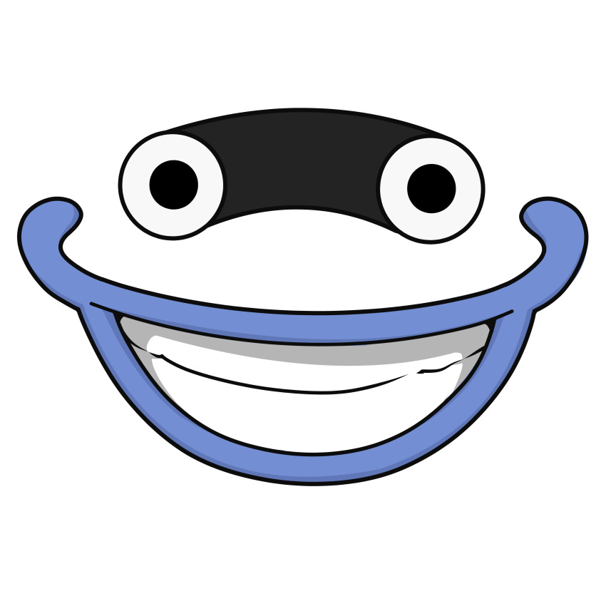 absurdres black_eyes blue_lips close-up face flat_color ghost grin highres lips looking_at_viewer no_humans sharumon smile solo whisper_(youkai_watch) youkai_watch