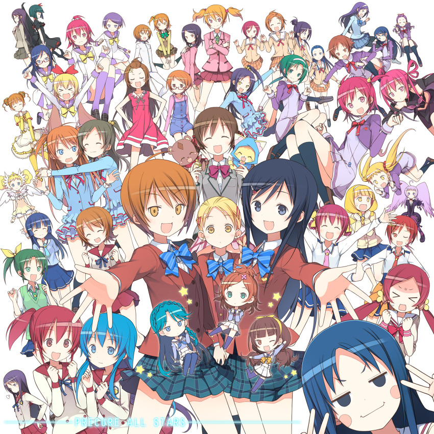 6+girls absolutely_everyone aida_mana aino_megumi akimoto_komachi amanogawa_kirara aoki_reika aono_miki bangs bangs_pinned_back black_hair blonde_hair blue_eyes blue_hair blunt_bangs blush blush_stickers bow braid brown_eyes brown_hair candy closed_eyes cure_candy dark_dream dark_precure dokidoki!_precure double_v dress elbow_gloves en'en everyone eyelashes fresh_precure! futari_wa_precure futari_wa_precure_max_heart futari_wa_precure_splash_star glasses gloves go!_princess_precure green_eyes green_hair gureru hair_ornament hair_rings hairband hairclip half_updo hanasaki_tsubomi happinesscharge_precure! haruno_haruka heartcatch_precure! higashi_setsuna highres hikawa_iona hino_akane_(smile_precure!) hishikawa_rikka hoshizora_miyuki houjou_hibiki hyuuga_saki kaidou_minami kasugano_urara_(yes!_precure_5) kenzaki_makoto kiryuu_kaoru kiryuu_michiru kise_yayoi kujou_hikari kurokawa_eren kurumi_erika long_hair long_sleeves looking_at_viewer madoka_aguri magical_girl midorikawa_nao mimino_kurumi minamino_kanade minazuki_karen mishou_mai misumi_nagisa momozono_love multiple_girls myoudouin_itsuki natsuki_rin nico_(smile_precure!) oomori_yuuko open_mouth pantyhose pink_eyes pink_hair ponytail precure precure_all_stars precure_all_stars_new_stage:_mirai_no_tomodachi purple_hair red_eyes redhead regina_(dokidoki!_precure) ribbon sakagami_ayumi school_uniform seiren_(suite_precure) shirabe_ako shirayuki_hime short_hair short_sleeves short_twintails side_ponytail single_wing skirt smile smile_precure! star suite_precure thigh-highs tsukikage_yuri twintails v violet_eyes white_background wings yamabuki_inori yellow_eyes yes!_precure_5 yes!_precure_5_gogo! yotsuba_alice yukishiro_honoka yumehara_nozomi zettai_ryouiki