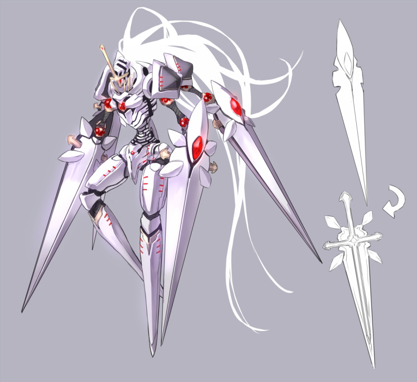 character_sheet long_hair original shirogane_usagi solo sword weapon white_hair