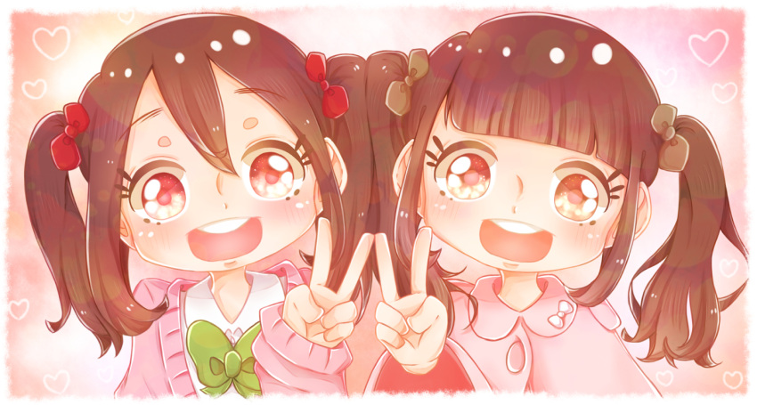 2girls copyright_request crossover duo female love_live!_school_idol_project multiple_girls pixiv_id_1205575 png_conversion twin_tail_day twintails yazawa_nico