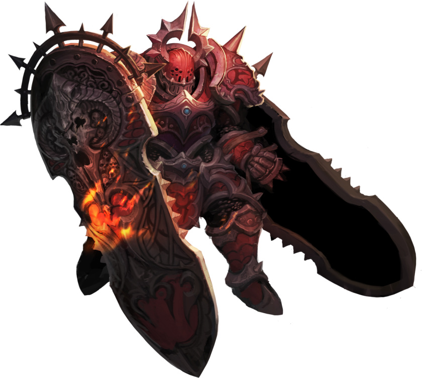 1boy armor artist_request cedric_(chaos_online) chaos_heroes_online dark_persona full_body gauntlets helmet male_focus official_art shield simple_background solo transparent_background