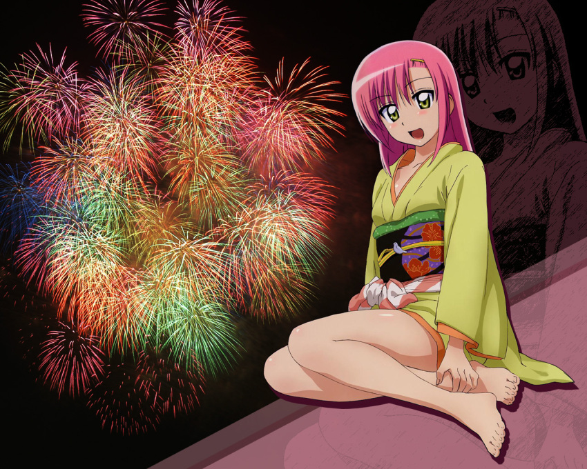 fireworks hayate_no_gotoku! japanese_clothes katsura_hinagiku pink_hair