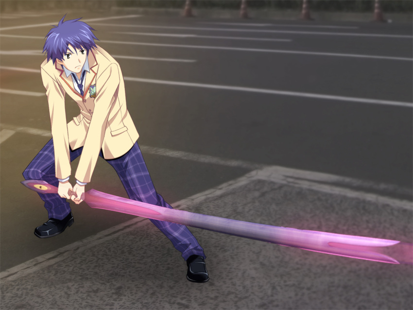 chaos;head nishijou_takumi seifuku sword tagme