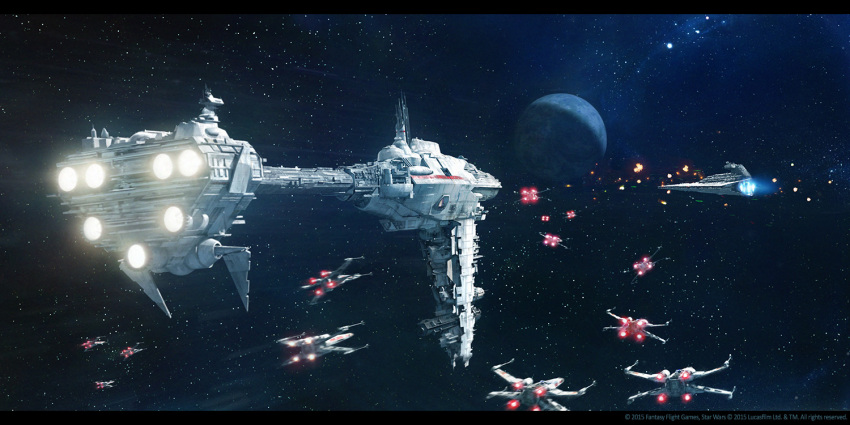 agnidevi battle copyright_name no_humans planet science_fiction space_craft star star_destroyer star_wars tagme x-wing