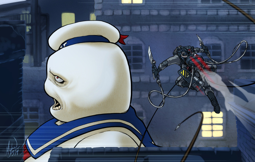crossover ghostbusters proton_pack shingeki_no_kyojin stay_puft three-dimensional_maneuver_gear