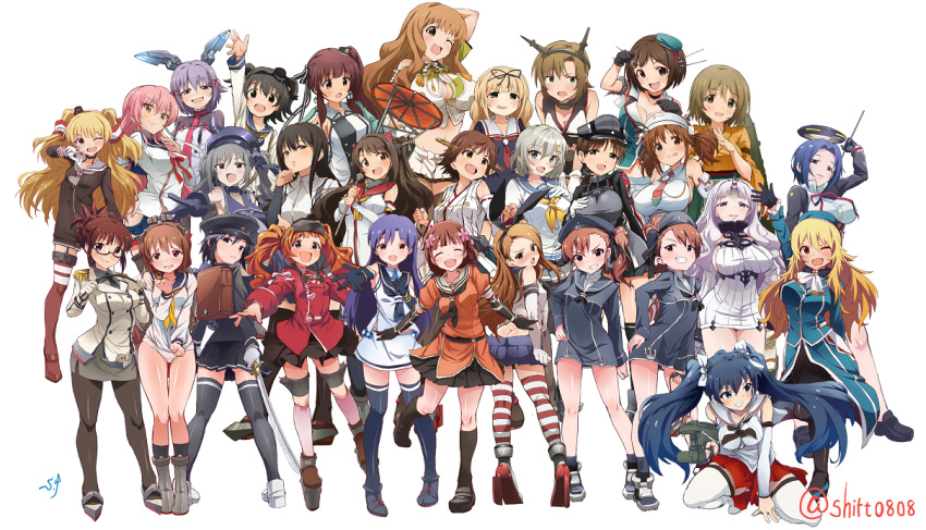 6+girls cosplay idolmaster idolmaster_cinderella_girls kantai_collection multiple_girls shift_(0808)