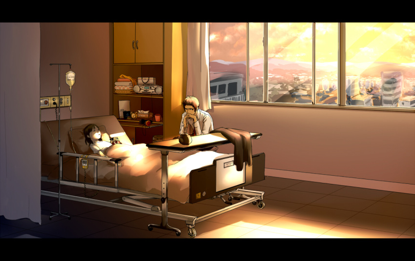 adachi_tohru bed doujima_nanako hospital hospital_bed intravenous_drip irony jack_frost koredemoka kuma_(persona_4) persona persona_4 spoilers when_you_see_it