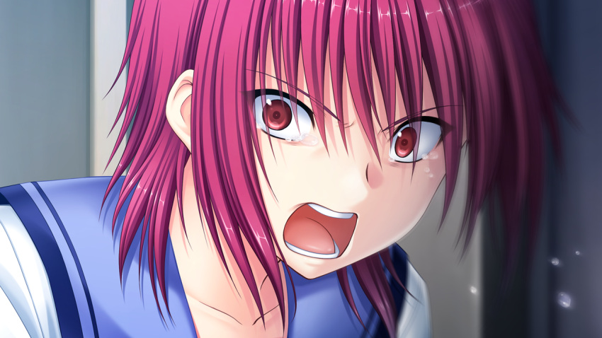 1girl angel_beats! game_cg iwasawa na-ga screaming tears