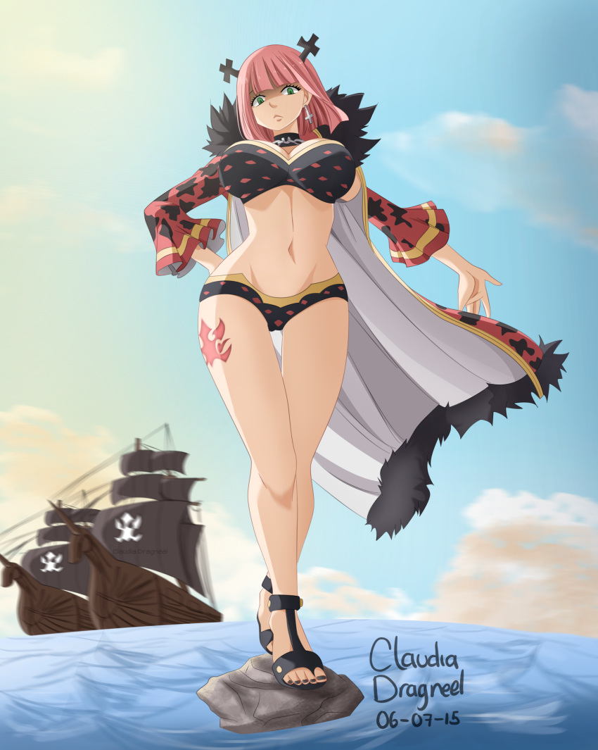 1girl boat brandish_(fairy_tail) fairy_tail green_eyes high_resolution redhead very_high_resolution