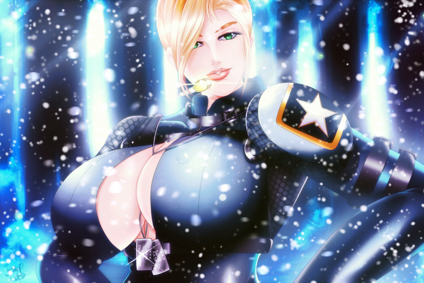 3:2_aspect_ratio blonde breasts cassie_cage green_eyes high_resolution huge_breasts jassycoco large_filesize mortal_kombat