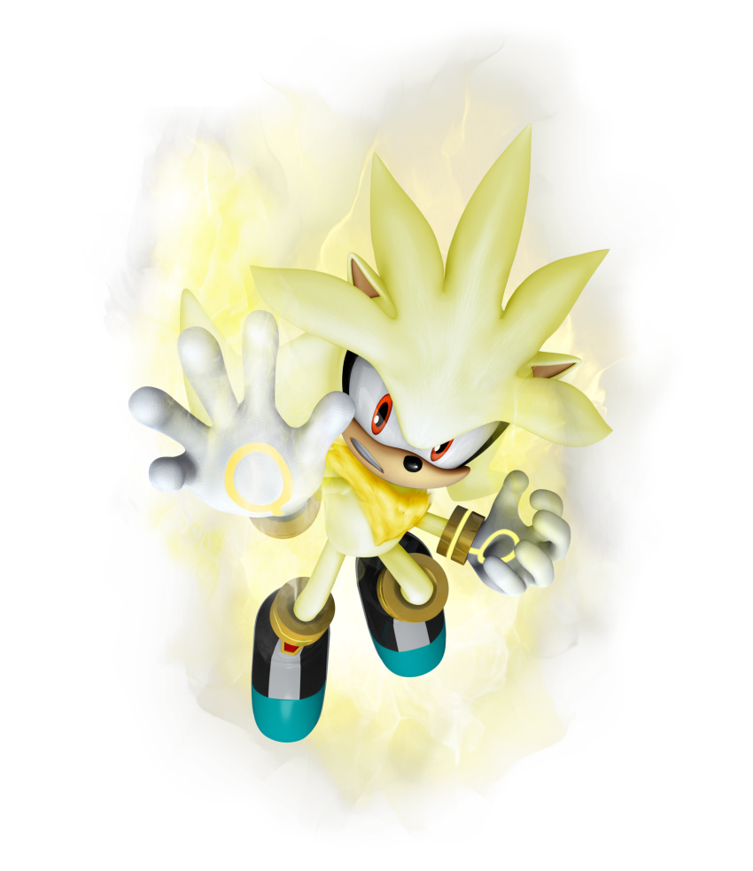 gloves highres official_art red_eyes silver_the_hedgehog sonic_the_hedgehog super_silver