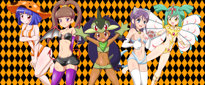 amano_nene digimon_xros_wars inazuma_eleven iris kudou_fuyuka multiple_girls pokemon takappe