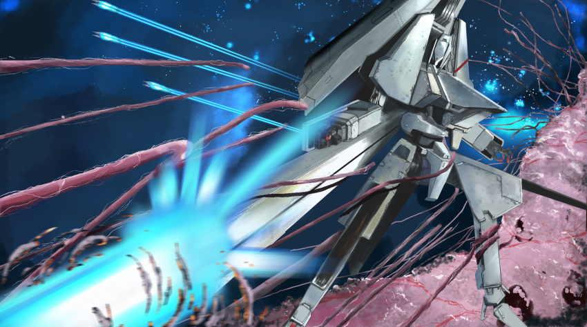 alien battle energy energy_cannon gauna highres i.t.o_daynamics mecha monster morito_(sidonia_no_kishi) realistic sidonia_no_kishi space star_(sky) tentacles