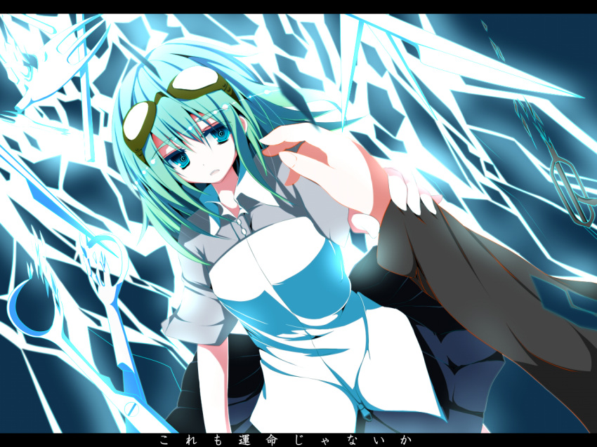 1girl green_hair gumi mosaic_roll_(vocaloid) sidelocks solo sukage vocaloid