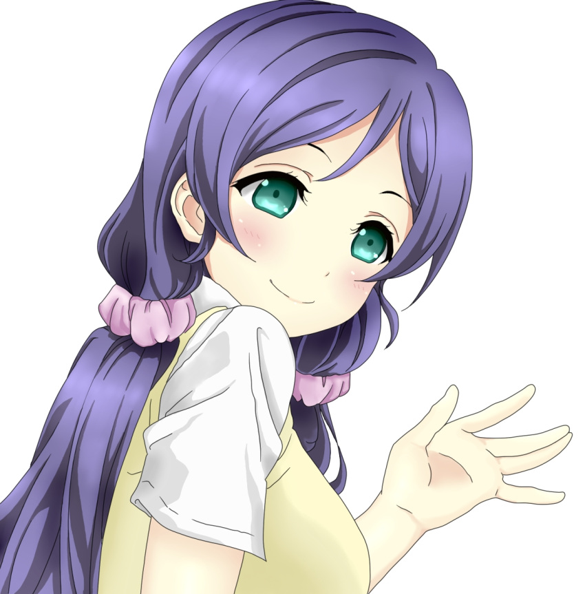 blush green_eyes long_hair love_live!_school_idol_project low_twintails seifuku smile toujou_nozomi twintails violet_hair