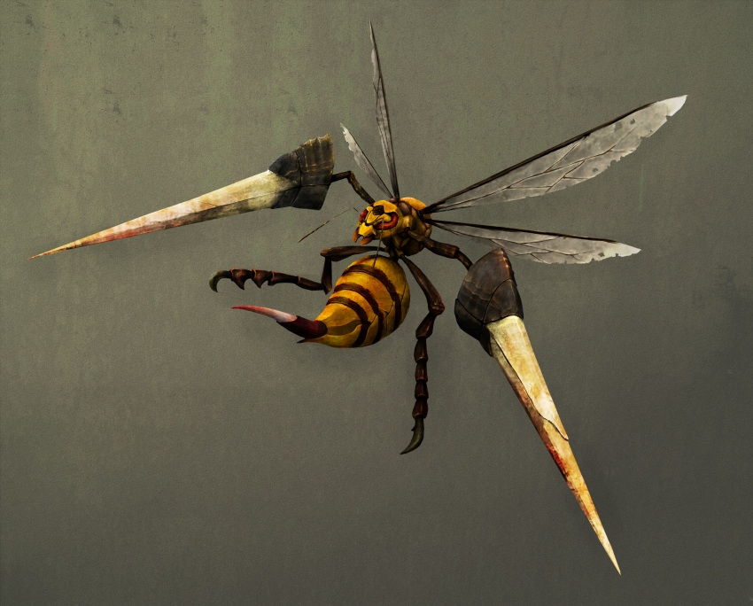 antenna antennae beedrill epic highres kyougyo no_humans pokemon pokemon_(creature) realistic red_eyes solo wings
