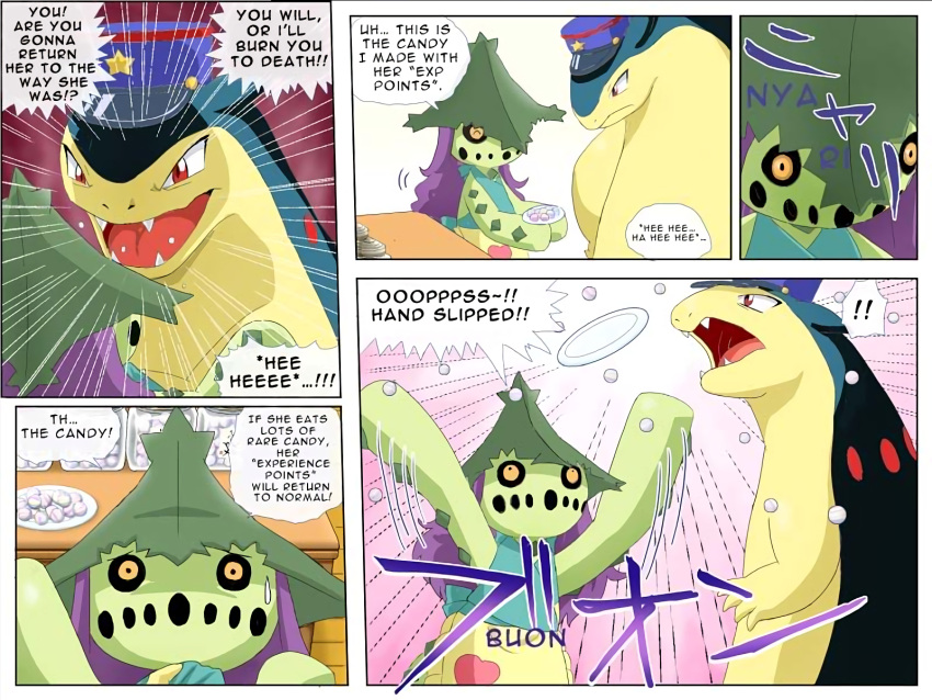 cacturne comic highres no_humans pokemoa pokemon pokemon_(creature) pokemon_(game) pokemon_gsc pokemon_rse typhlosion