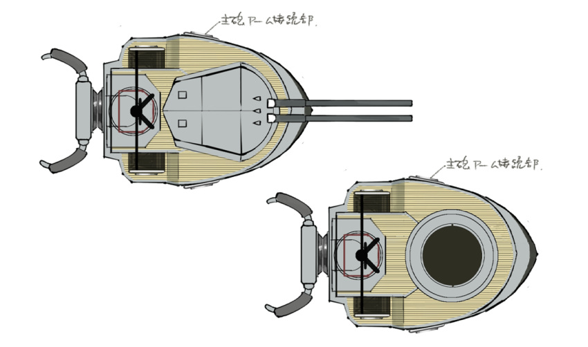 cannon diagram hms_orion_(siirakannu) kantai_collection mechanical original overhead_view siirakannu turret
