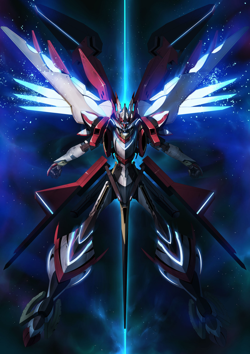 glowing highres majestic_prince mecha no_humans red_five space