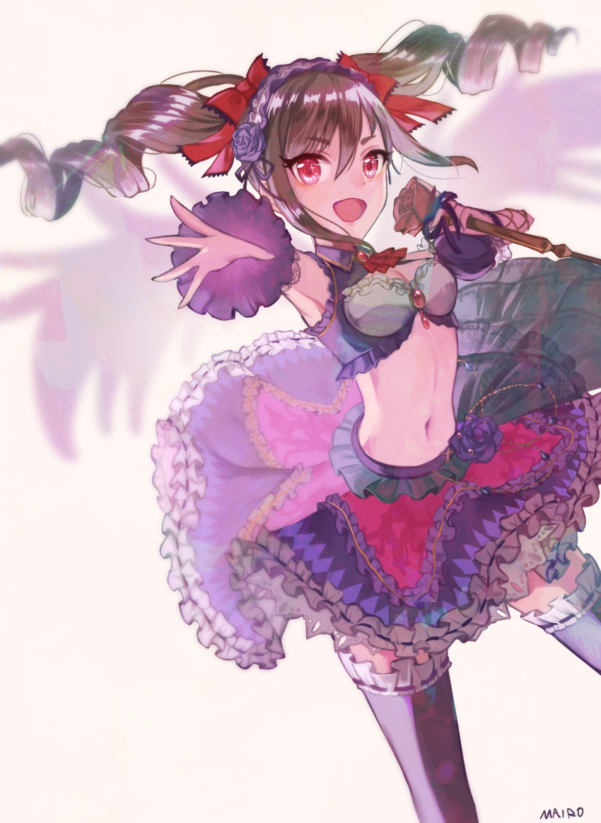 1girl drill_hair gothic_lolita highres idolmaster idolmaster_cinderella_girls idolmaster_cinderella_girls_starlight_stage ilo kanzaki_ranko lolita_fashion silver_hair solo thigh-highs twin_drills twintails wings