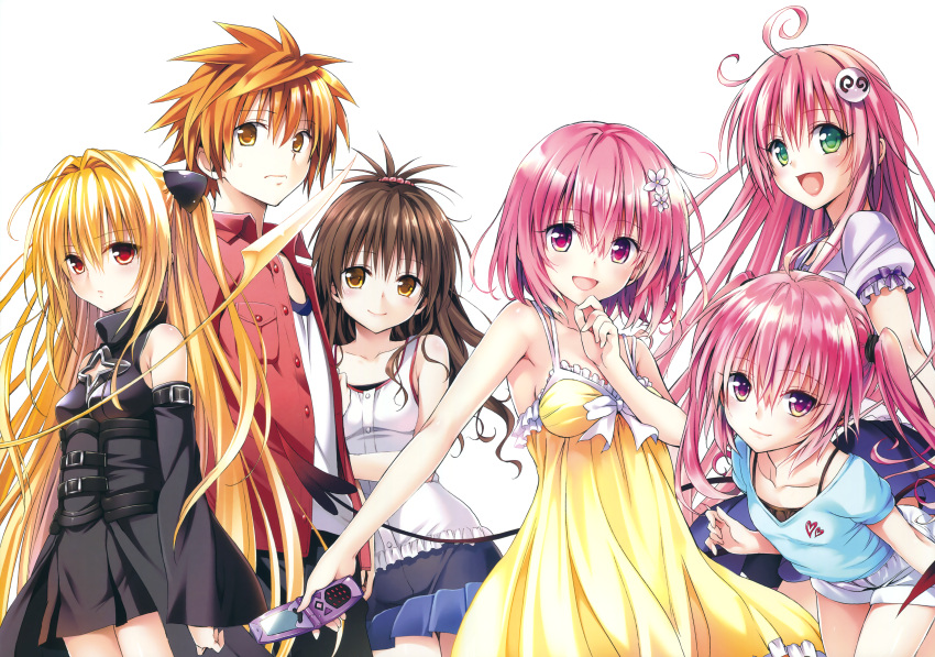 absurdres dress fixed highres huge_filesize konjiki_no_yami lala_satalin_deviluke momo_velia_deviluke nana_asta_deviluke peke tail to_love-ru to_love_ru-darkness yabuki_kentarou yuuki_mikan yuuki_rito