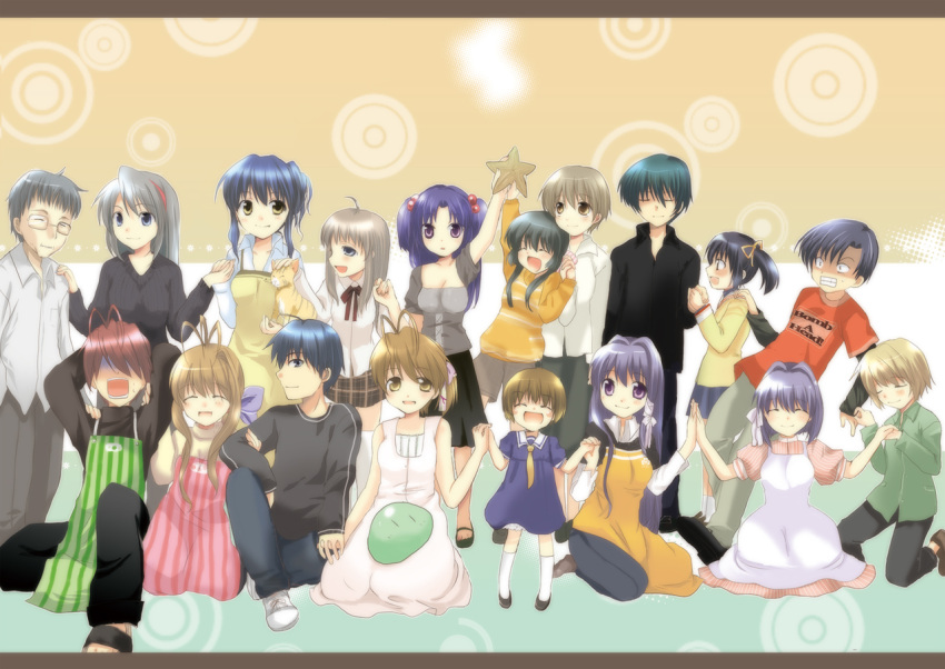 blue_eyes blue_hair blush brown_eyes brown_hair clannad dango dango_daikazoku everyone fujibayashi_kyou fujibayashi_ryou furukawa_akio furukawa_nagisa furukawa_sanae hiiragi_kappei ibuki_fuuko ibuki_kouko ichinose_kotomi kayune_niu kindergarten_teacher long_hair miyazawa_yukine okazaki_naoyuki okazaki_tomoya okazaki_ushio purple_eyes purple_hair sagara_misae sakagami_tomoyo short_hair sunohara_mei sunohara_youhei yoshino_yuusuke