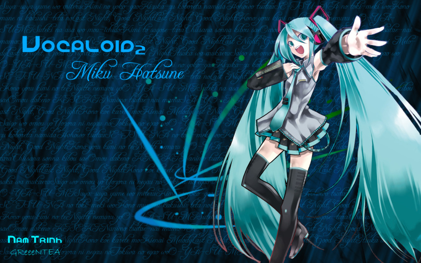 detached_sleeves hatsune_miku open_mouth twintails vocaloid