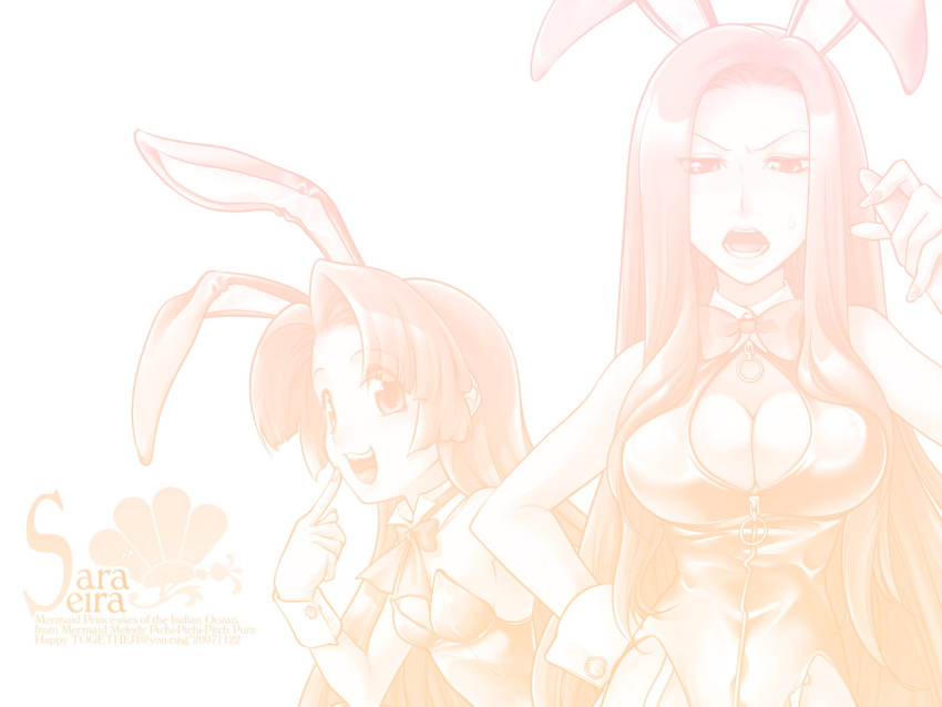 rabbit_ears bunnygirl cleavage kitano_tomotoshi mermaid_melody_pichi_pichi_pitch